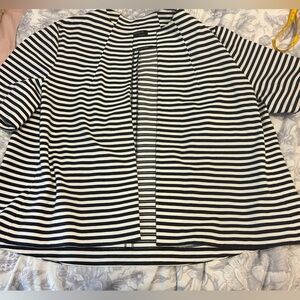 Lafayette 148 New York Black and White Striped short sleeve jacket